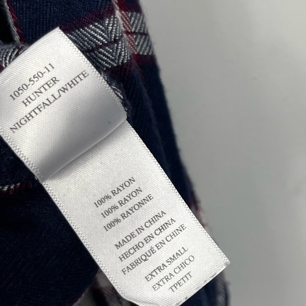 Rails Women's Hunter Shirt Nightfall / White XS Plaid Check Button Blouse Top - Picture 13 of 16